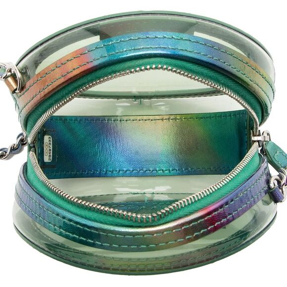 Chanel PVC Rainbow CC Filigree Round Clutch with Chain - Picture 7 of 10